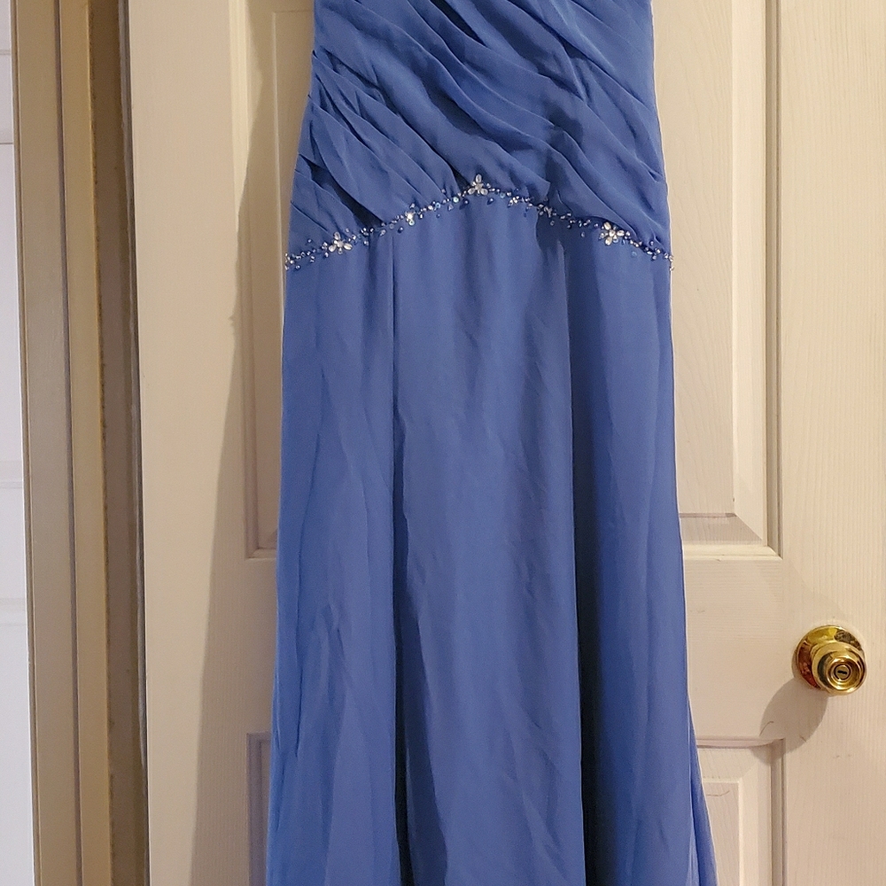 BNT Blue Chiffon Stunning Evening Gown